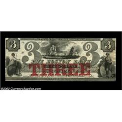 Boston, MA- The Boston Bank $3 June 1, 1860 G58bA very rare three with an exceptionally vivid red pr