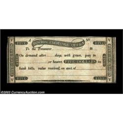 Boston, MA- Boston Exchange Office $5 An early 1800's operation of which little is known. This piece