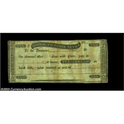 Boston, MA- Boston Exchange Office $10 This piece is an unissued remainder. We know of one $10 examp
