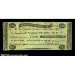Boston, MA- Boston Exchange Office $100 Oct. 19, 1809The only $100 anyone has seen or heard of from.