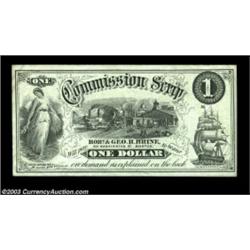 Boston, MA- Robt. & Geo. R. Brine $1 Commission ScripA neat full size piece of commission scrip issu