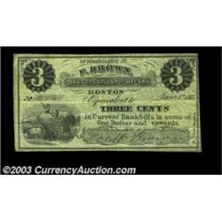 Boston, MA- F. Brown 3ó Jan. 1, 1863First piece of scrip we've seen from this "Druggist and Apotheca