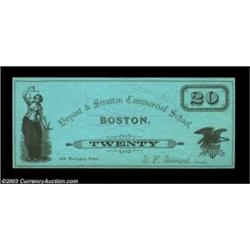 Boston, MA- Bryant & Stratton Commercial School $20 Schingoethe MA110-20A scarce note listed as an R