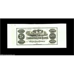 Cambridge Bank $500 Design of G72Three impressions from the $500 plate, each in a different color, o