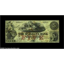 St. Albans, VT- The St. Alban's Bank $5 Jan. 1, 1863 UNLA just plain rare note which is unlisted in.