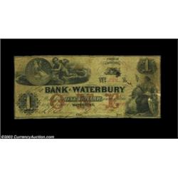 Waterbury, VT- Bank of Waterbury $1 Jan. 1, 1858 G2aA just plain rare note. Fine, with a couple of m