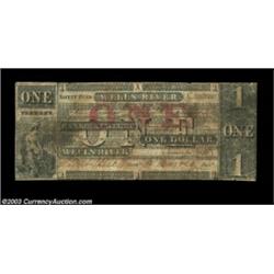 Wells River, VT- Bank of Newbury $1 Jan. 1, 1858 G2aOne of a run of rarities from this bank offered.