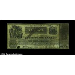 Boston, MA- Cochituate Bank $1000 Nov. 20, 1851 Haxby UNLAn legitimate signed and issued example bea