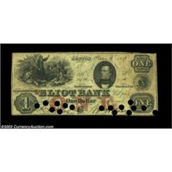 Boston, MA- Eliot Bank $1 Jan. 1, 1859 G2bFirst of an exceptional run of notes from this institution