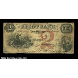 Boston, MA- Eliot Bank $2 Jan. 1, 1859 G4bThe Haxby plate note, and a rare item indeed. Fine, lackin