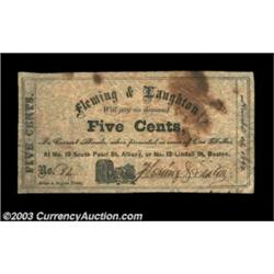 Boston, MA- Fleming & Laughton 5ó Nov. 1, 1862A rare note payable in both Albany, New York and Bosto