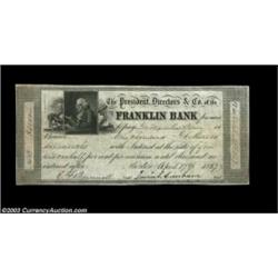 Boston, MA- Franklin Bank $1000 April 17, 1837A very scarce Post Note for $1000, obtained by Tom Den