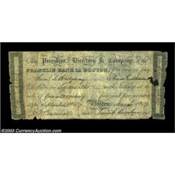 Boston, MA- Franklin Bank $2000 Mar. 8, 1837A Post Note utilizing a different form than on the other