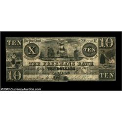 Boston, MA- The Freemans Bank $10 Jan. 4, 1852 G20An extremely rare note listed as SENC in Haxby, as