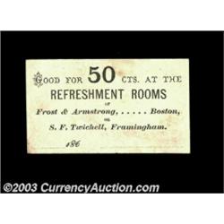 Boston, MA- Frost & Armstrong 50óA cardboard chit good at two different establishments. Uncirculated