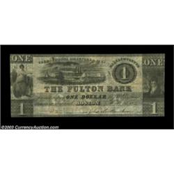 Boston, MA- The Fulton Bank $1 Oct. 10, 1837 G4One of Boston's most difficult bank issuers to obtain