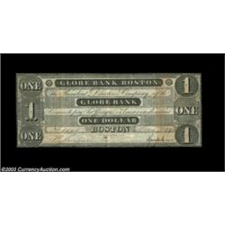 Boston, MA- Globe Bank $1 Jan. 1, 1859 G10aOne of an extraordinary array of notes from this rare ban
