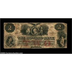 , O-MBoston, MA- The Howard Bank $2 April 1, 1860 G4aThe Haxby plate note, and another truly rare it