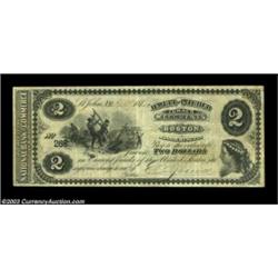 Boston, MA- Jewett & Pitcher $2 April 15, 1875Variety with the plain reverse and handwritten date of