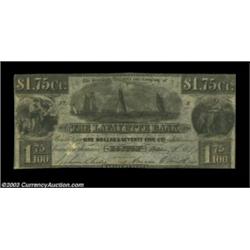 Boston, MA- The Lafayette Bank $1.75 Oct. 3, 1837 G8A lovely example of this very scarce note. Crisp
