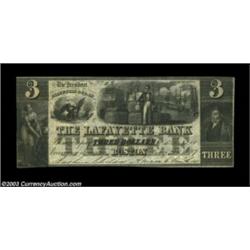 Boston, MA- The Lafayette Bank $3 Jan. 28, 1837 G16A very scarce three, particularly in this state o