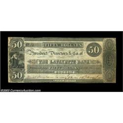Boston, MA- The Lafayette Bank $50 July 20, 1836 G30A very rare note which is the sole example of th