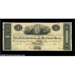 Boston, MA- The Manufacturers & Mechanics Bank $1 G24 ProofA very nice early Proof example. Uncircul