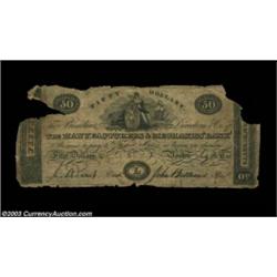 Boston, MA- The Manufacturers & Mechanics Bank $50 July 25, 1816 G88This design is listed in Haxby a