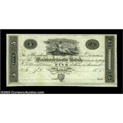 Boston, MA- The Massachusetts Bank $5 G176c ProofA second Reed $5 Proof, this ex-lot 660 of the Janu