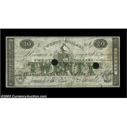Boston, MA- The Massachusetts Bank $20 May 1, 1861 G278dA most unusual note, as the thrifty Yankees.