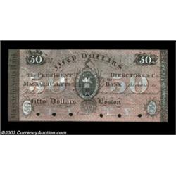 Boston, MA- The Massachusetts Bank $50 G362c ProofAnother excessively rare ochre tinted Proof, again