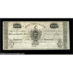 Boston, MA- The Massachusetts Bank $1000 G434 ProofAn extremely rare note and desirable as the highe