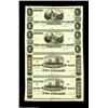 Boston, MA- The Massachusetts Bank $1-$1-$2-$2 G6-G56-G98-G98 Proofs Uncut SheetA Proof sheet on lig