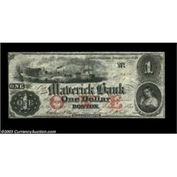 Boston, MA- The Maverick Bank $1 Sept. 14, 1854 G2aA wonderful combination of rarity, condition, and