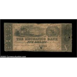Boston, MA- The Mechanics Bank $5 Nov. 1, 1847 G44This bank, which later adopted a national charter,