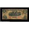 Image 1 : Boston, MA- The Mechanics Bank $5 June 1, 1862 R5A very rare note which is raised to a five from a l