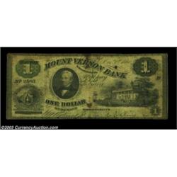 Boston, MA- The Mount Vernon Bank $1 Dec. 1, 1860 G2aA very rare signed and issued example which, in