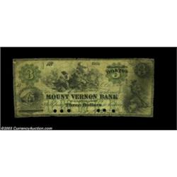Boston, MA- The Mount Vernon Bank $3 Dec. 1, 1860 G6aA signed and issued example, redeemed and cance