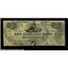 Image 1 : Boston, MA- New England Bank $5 Jan. 1, 1862 G80A scarce "Lazy five" design which is listed in Haxby