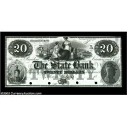 Boston, MA- The State Bank $20 G182 ProofThere are a few paper wrinkles and a tiny nip off the top r