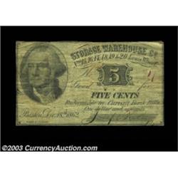 Boston, MA- Storage Warehouse Co. 5ó, 50ó Dec. 18, 1862Two pieces of scrip from an issuer we've not.