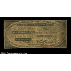 Boston, MA- Suffolk Bank $1 Oct. 15, 1824 G22The Haxby plate example of this very scarce Perkins Pla