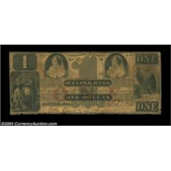 Boston, MA- Suffolk Bank $1 April 1, 1854 G36aAlso listed as SENC by Haxby, this a later issue with.