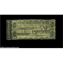 Boston, MA- Suffolk Bank $10 Sept. 4, 1845 G116A very scarce Perkins Plate example listed as SENC in