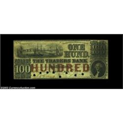 Boston, MA- Traders Bank $100 Dec. 1, 1863 G48bAn extremely rare high denomination example from here
