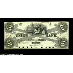 Boston, MA- The Union Bank $10 G164 Proof An attractive Proof with a most distinctive design. Uncirc