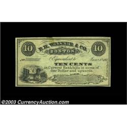 Boston, MA- P.H. Walker & Co. 10ó Jan. 1, 1863Only piece of scrip from this merchant in the Denly co