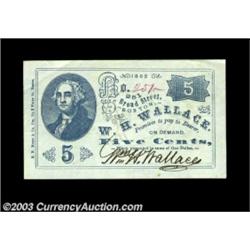 Boston, MA- W.H. Wallace 5ó, 10ó, 25ó, 50ó 1862Four pieces, each denomination printed in a different
