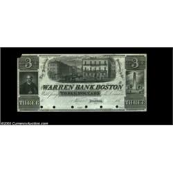 Boston, MA- Warren Bank $3 G6 ProofHaxby lists only this $3 Proof as the sole extant example from th