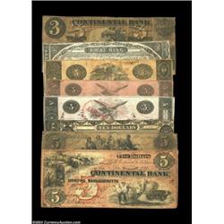 Two Boston Banks.Boston, MA - Continental Bank $3 Sept. 10, 1860 S5a Fine; $5 Jan. 1, 1861 A5 Fine;.